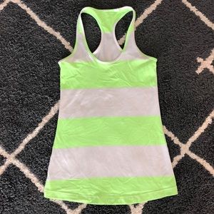 Neon green and white lulu lemon tank top